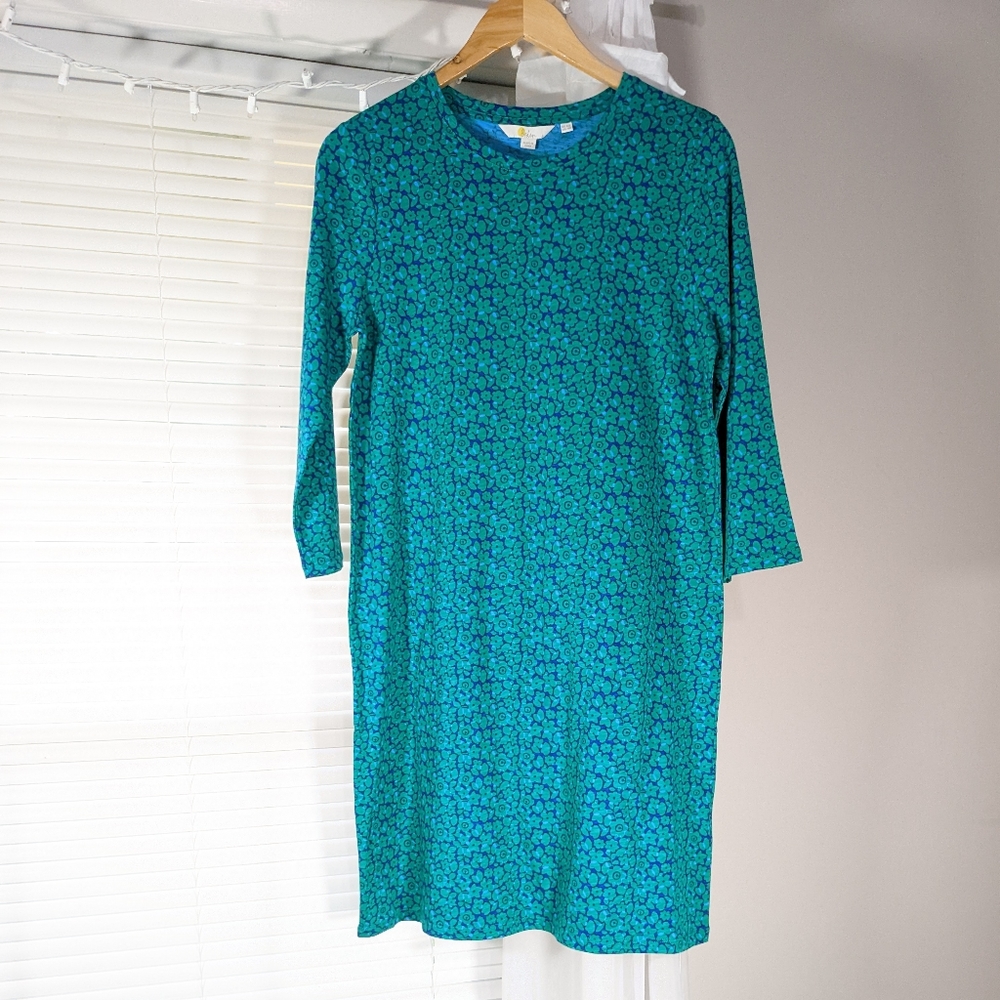 BODEN 100% Cotton Floral Shift 3/4 sleeve dress Size 6